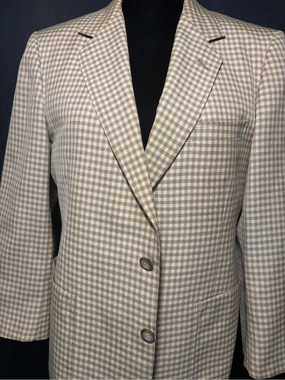 Classic 80s Buckingham Men’s Checked Sport Blazer